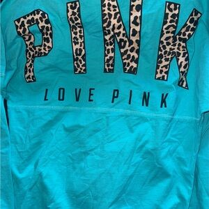 PINK Victoria's Secret Aqua Dog Long Sleeve Top